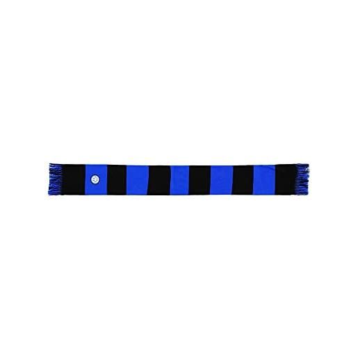 Inter sciarpa tubolare nuovo logo a righe, acrilico, unisex adulto, nero/blu, taglia unica