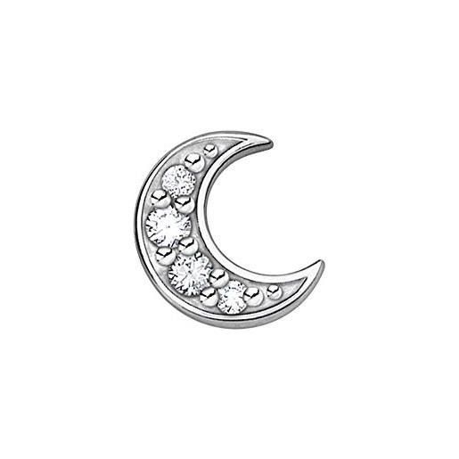 Thomas Sabo orecchini da donna singoli, a forma di luna in argento sterling 925 e argento, argento, h2133-051-14