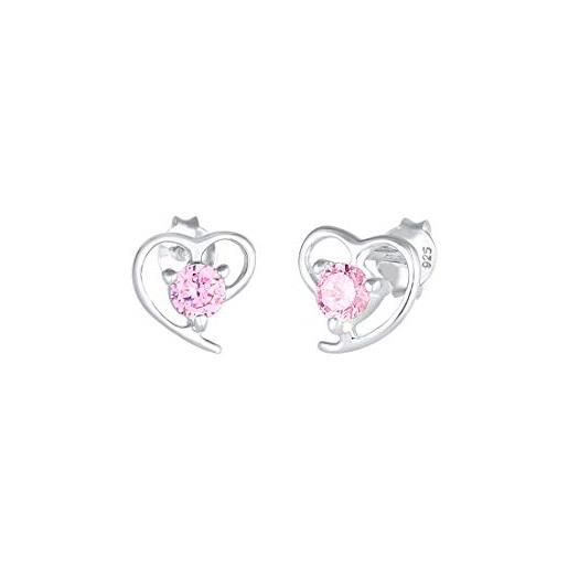 Elli orecchini donna cuore motif elegant con cristalli di zirconio in argento sterling 925