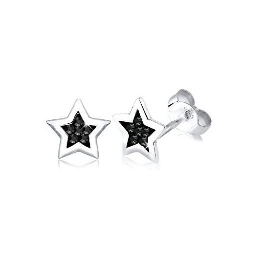 Elli orecchini donna star motif modern con cristalli in argento sterling 925
