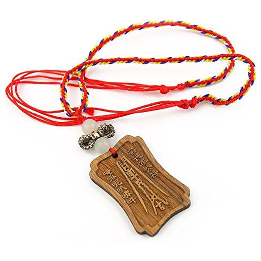 lachineuse collana talisman taoiste, taglia unica, legno cotone legno, senza pietra