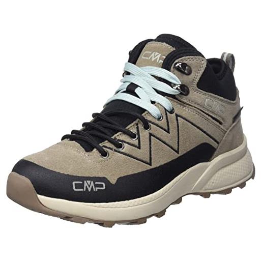 CMP kaleepso mid hiking shoes wp, scarpe da trekking donna, grey-menta, 42 eu