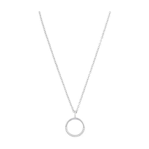 s.Oliver collana con ciondolo collana da donna in argento 925, con zirconia cubica sintetica, 42+3 cm, argento, viene fornita in una scatola regalo per gioielli, 2018677