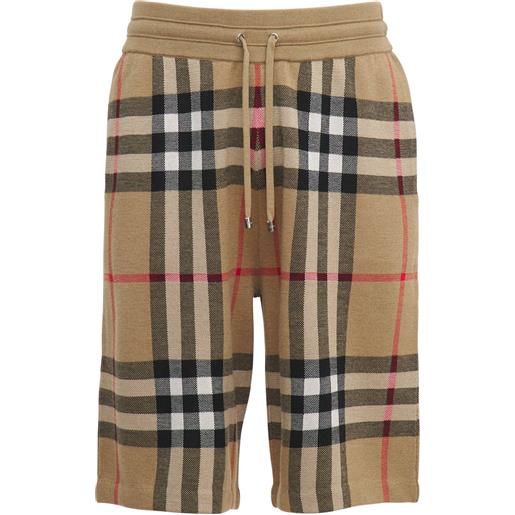 BURBERRY shorts in maglia di lana e seta check