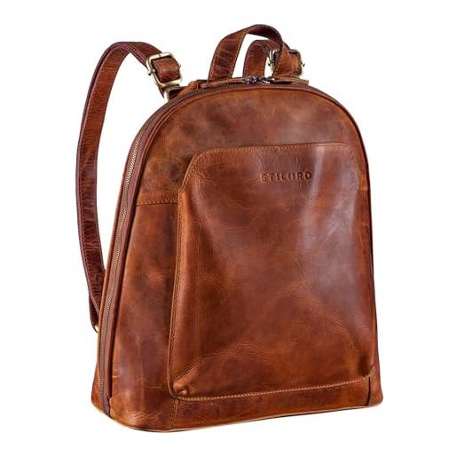 STILORD 'skyler' borsa zainetto pelle 2 in 1 zaino borso tracolla borse spalla vintage daypack viaggio uomo donna vera pelle, colore: marrone medio