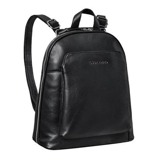 STILORD 'skyler' borsa zainetto pelle 2 in 1 zaino borso tracolla borse spalla vintage daypack viaggio uomo donna vera pelle, colore: nero