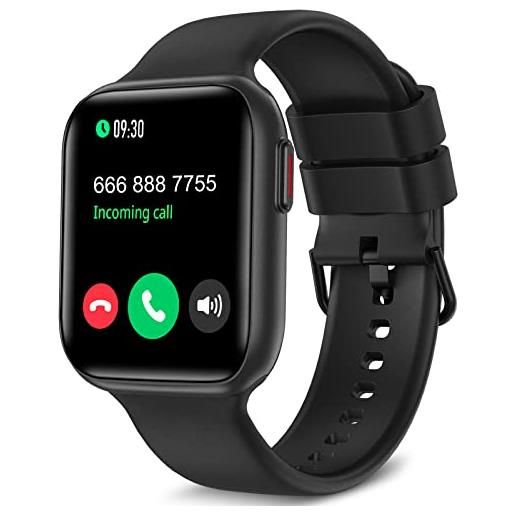 Bebinca smartwatch 1.69" hd full-touch assistant vocale microfono/frequenza cardiaca/spo2 ip68 impermeabile (nero）