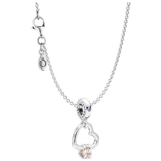 Pandora 75252 - collana elegante da donna con ciondolo a forma di cuore highlights in argento 925, meravigliosa idea regalo