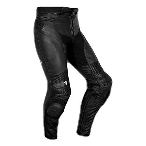 A-Pro pantaloni pelle sport moto naked protezioni sliders sportivo tecnico nero 34