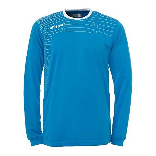 uhlsport (shirt&shorts damen, match team kit (magliette e pantaloncini) ls da donna, azzurro/bianco, xxl