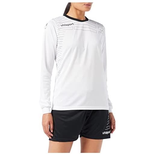 Uhlsport match team kit (shirt&shorts) ls damen, squadra donna, bianco/nero, s