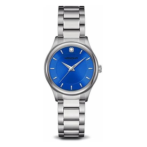 Hanowa orologio da donna con maglie in acciaio inox, cinturino swiss made quadrante blu 16-7041.04.003, bracciale