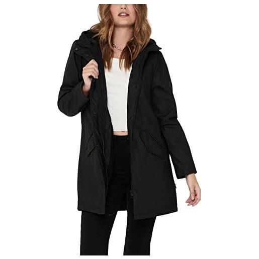 Only onlsally raincoat otw noos giacca da pioggia, black/detail: black teddy, m donna