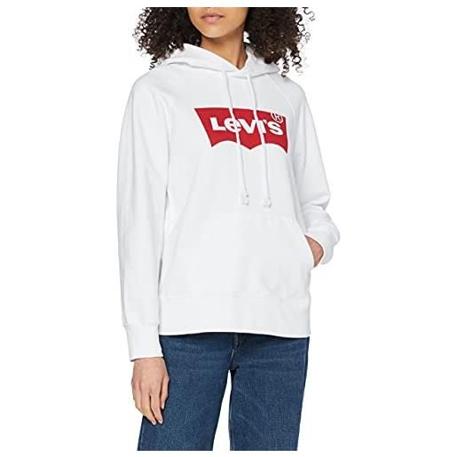 Levi's graphic sport sweatshirt felpa con cappuccio donna, white, s