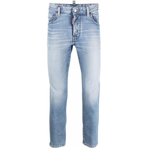 Dsquared2 jeans dritti con effetto schiarito - blu