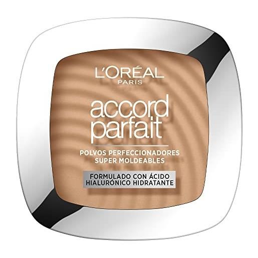 L'Oréal Paris - poudre fondante accord parfait, cipria fondente perfezionatrice, per pelli normali a miste, colore: beige rosato (3. R), 9 g. 