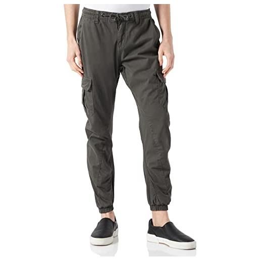 Urban classics pantaloni cargo uomo in stile militare, pantaloni slim fit, polsini alle caviglie, colore: blu navy, taglia: s