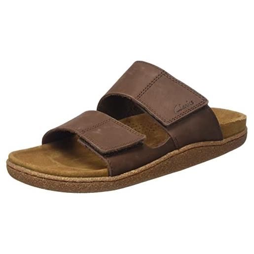 Clarks pilton strap, slide sandal, uomo, beige (sand suede), 39.5 eu