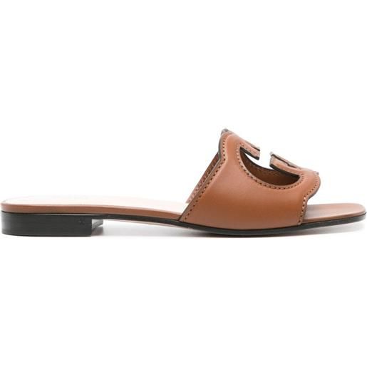 Gucci sandali con logo - marrone