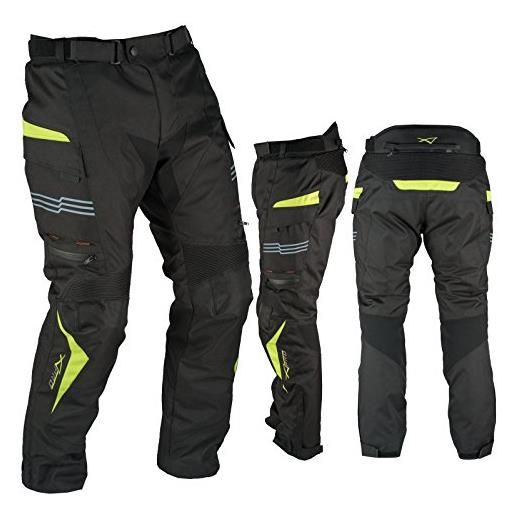 A-Pro pantaloni impermeabile moto termica estraibile strisce riflettenti fluo 30