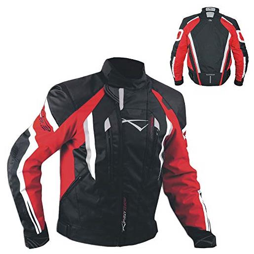 A-Pro giacca cordura moto tessuto impermeabile sport touring sfoderabile rosso xxl