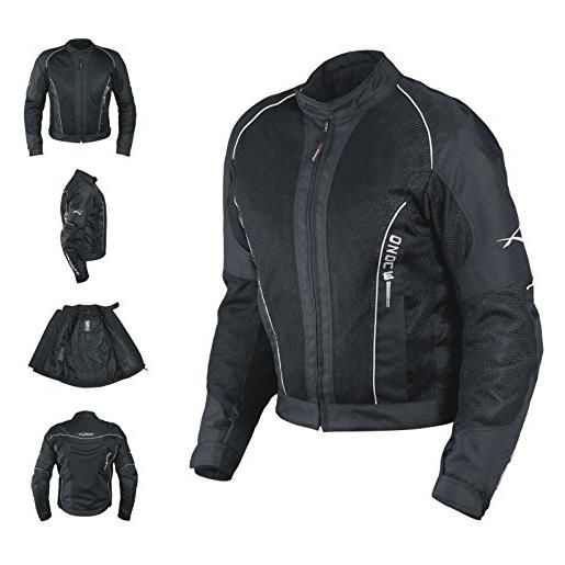 A-Pro giacca mesh traforato traspirante tessuto tecnico moto touring sport nero xs