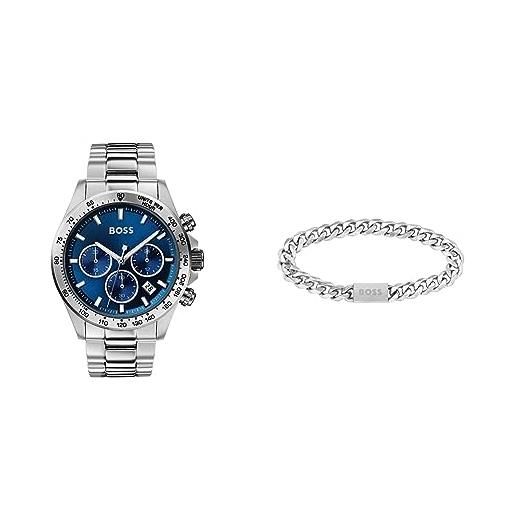 BOSS watches and jewelry orologio a cronografo e braccialetto in acciaio inossidabile da uomo