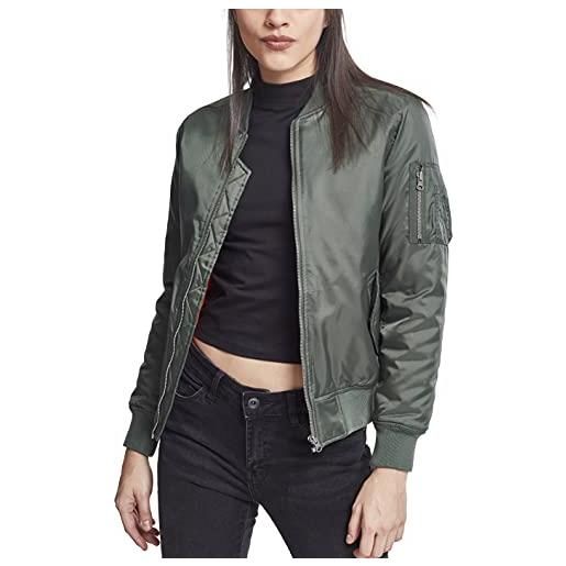 Urban classics giacca bomber leggera donna, tasca sul braccio, giacchetta dal taglio classico, autunnale e primaverile, colore: verde oliva taglia: xs