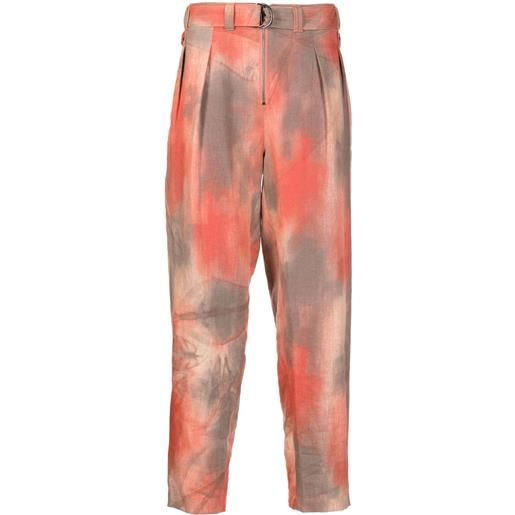 Emporio Armani pantaloni dritti con fantasia tie dye - arancione