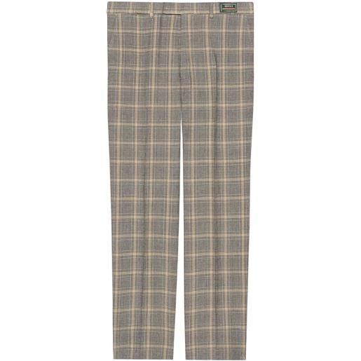 Gucci pantaloni sartoriali in principe di galles - grigio