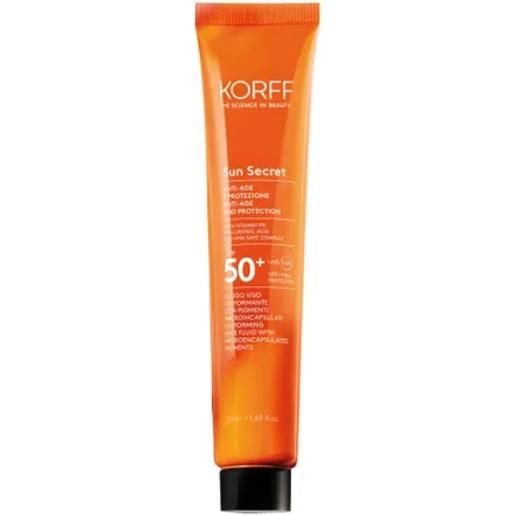 KORFF Srl korff sun secret fluido viso uniformante 02 dark spf50+ 50ml - protezione solare e trattamento uniformante