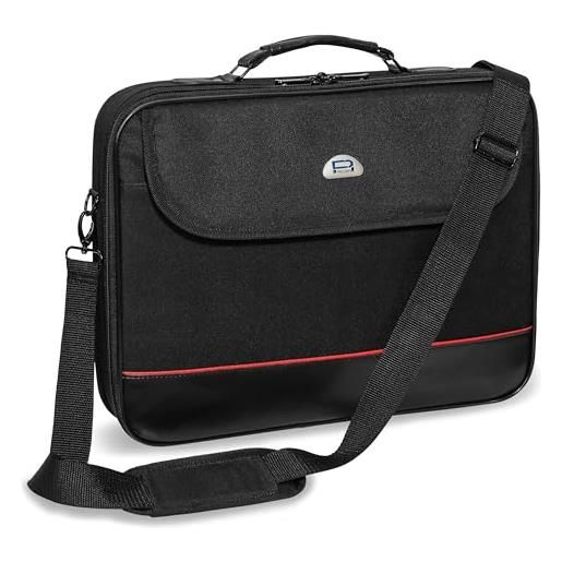 PEDEA - borsa per laptop *trendline* borsa per notebook fino a 18,4 pollici - borsa a tracolla per computer portatile - custodia per laptop nera - borsa da computer uomo e donna