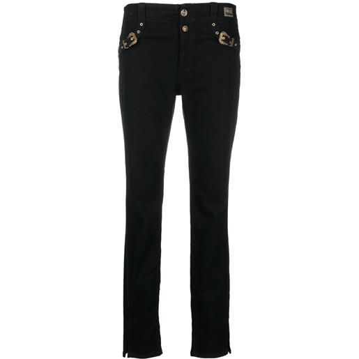 Versace Jeans Couture pantaloni skinny con fibbia - nero