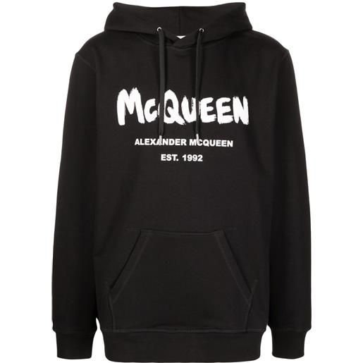 Alexander McQueen felpa con cappuccio mc. Queen graffiti - nero