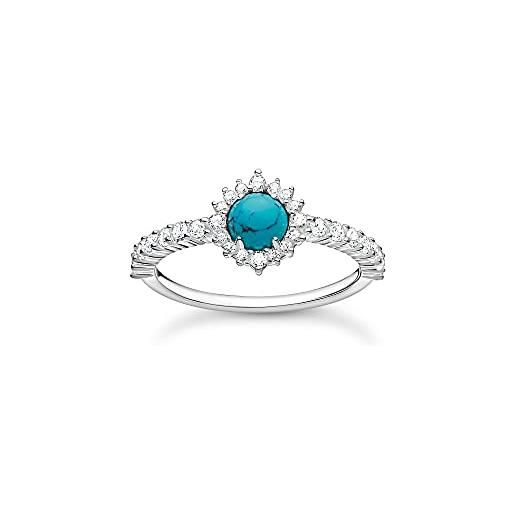 Thomas Sabo - anello argento sterling zirconia_cubica donna, silber-blau, tr2344-405-17-58
