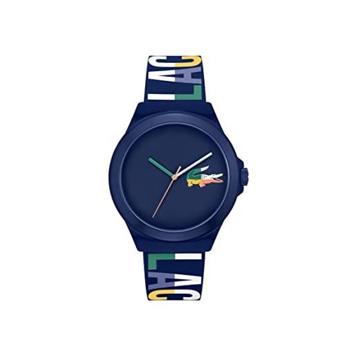 Lacoste orologio analogico al quarzo da uomo con cinturino in silicone blu navy - 2011184