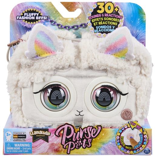 Spin Master purse pets borsetta interattiva fluffy in versione lama con oltre 30 effetti sonori e reazioni