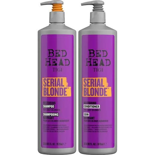 TIGI kit bed head serial blonde restoring shampoo 970ml + conditioner 970ml