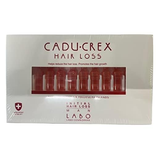 Cadu-Crex's initial hair loss treatment  trattamento iniziale di caduta dei capelli di cadu-crex per uomini, 40 fiale, labo