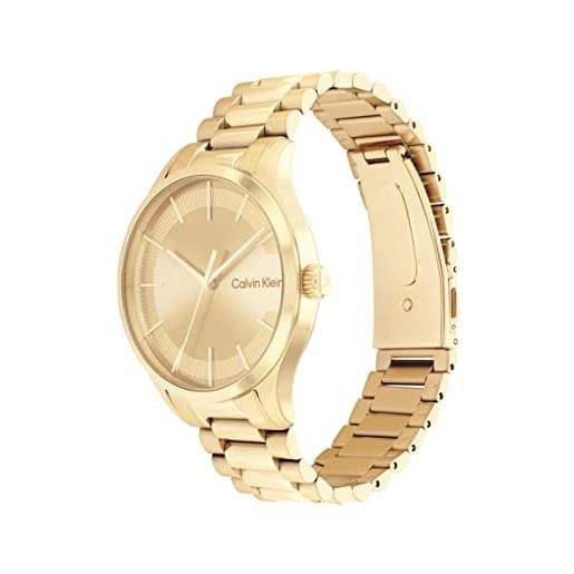 Calvin Klein orologio analogico al quarzo unisex con cinturino in acciaio inossidabile dorato - 25200038