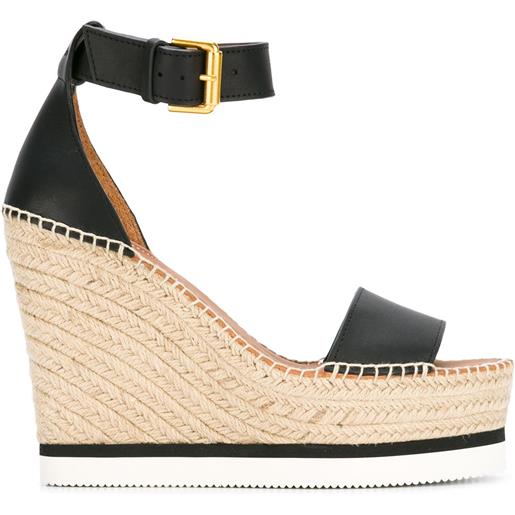 See by Chloé espadrille wedge sandals - nero