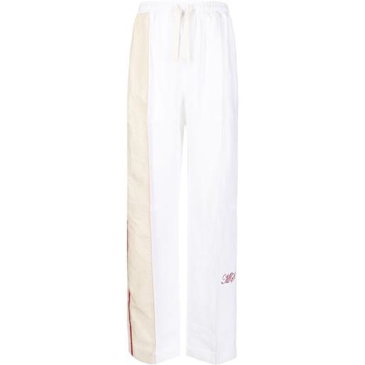 Marine Serre pantaloni sportivi con banda laterale - bianco