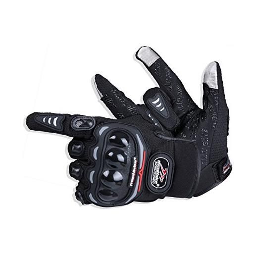 MADBIKE RACING EQUIPMENT madbike guanti di motocicletta estiva trasparente trasparente dello schermo di tocco (m, black)