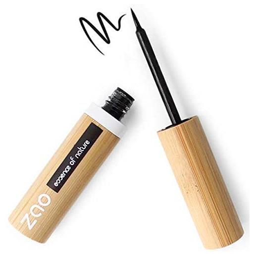 ZAO essence of nature zao - eyeliner di bambù con punta a pennello - no. 070 / nero intenso - 4,5 g