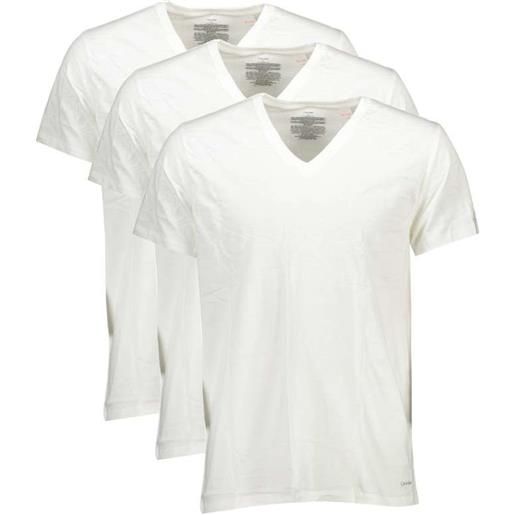 Calvin klein t-shirt uomo scollo v maniche corte bianco tri-pack