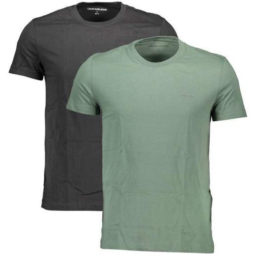 Calvin klein t-shirt uomo maniche corte verde/nero bi-pack