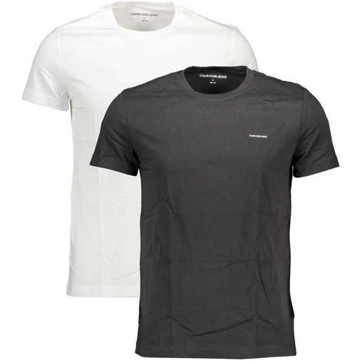 Calvin klein t-shirt uomo maniche corte bianco/nero bi-pack