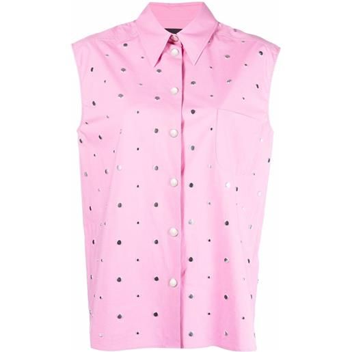 Boutique Moschino camicia smanicata con borchie - rosa