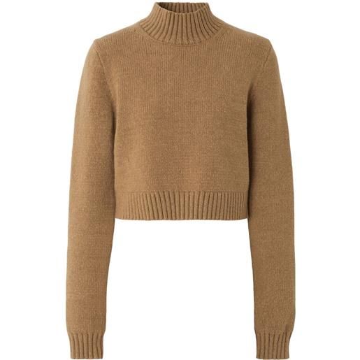 Burberry maglione corto con monogramma - toni neutri