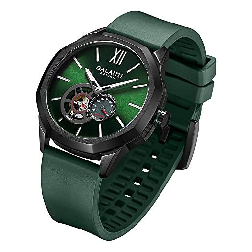 CADISEN miyota 82s5 orologio da polso meccanico automatico da uomo con elastico in vetro zaffiro impermeabile, verde, 43.5mm, cinghie